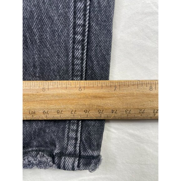Abercrombie & Fitch The Dad High Rise Button Fly Distressed Jeans size 24‎ Black - Picture 9 of 9